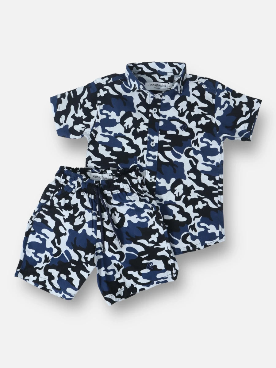 Conjunto R005 Camuflado Azul