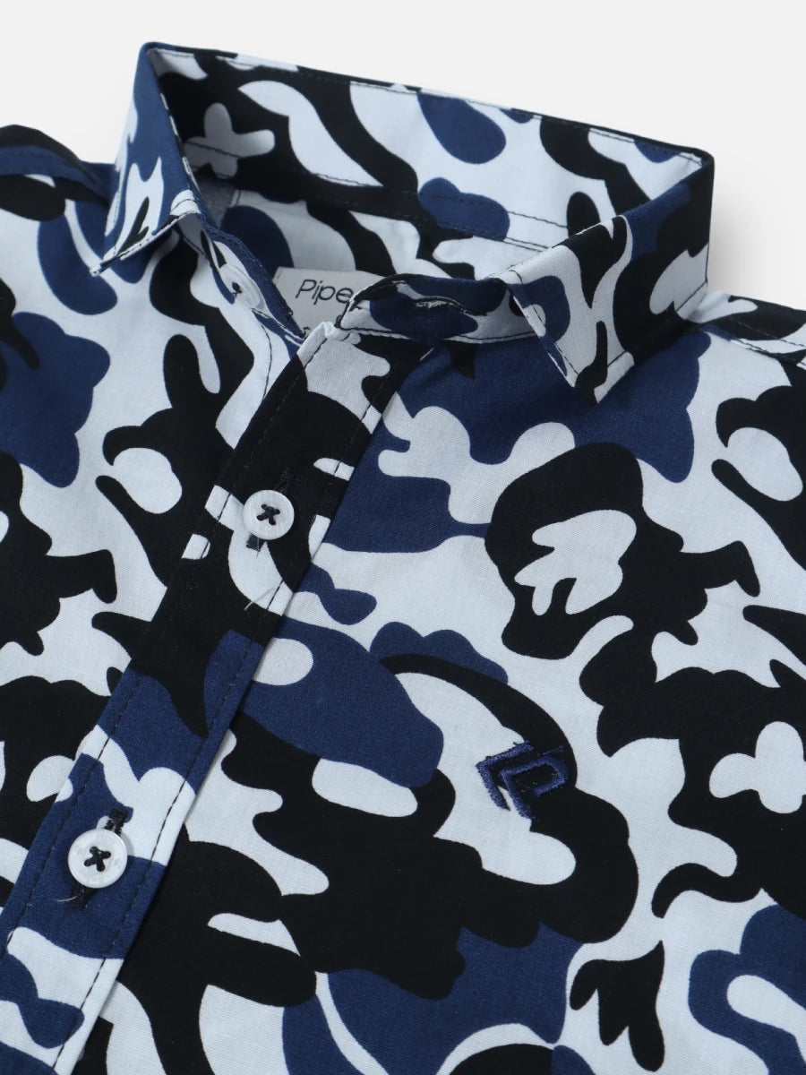 Conjunto R005 Camuflado Azul
