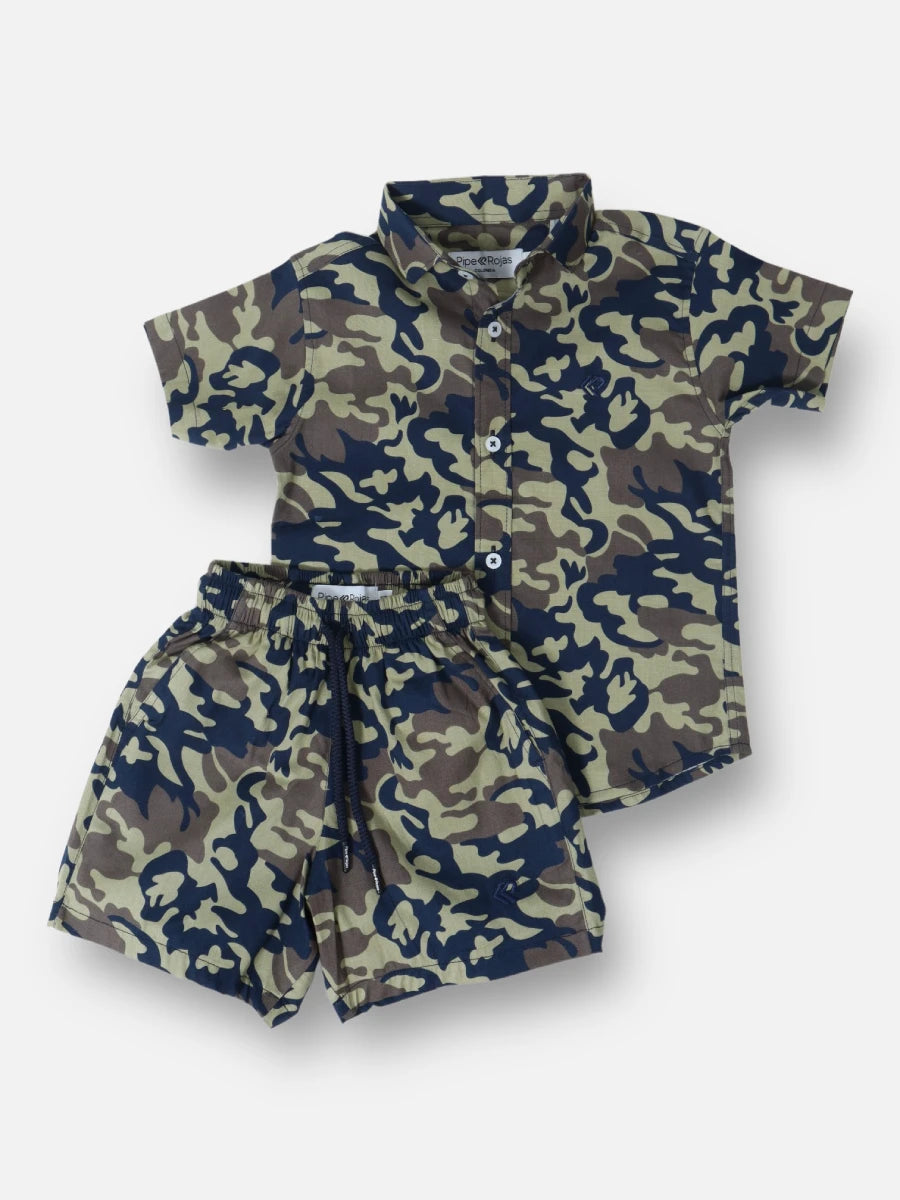 Conjunto R006 Camuflado Verde