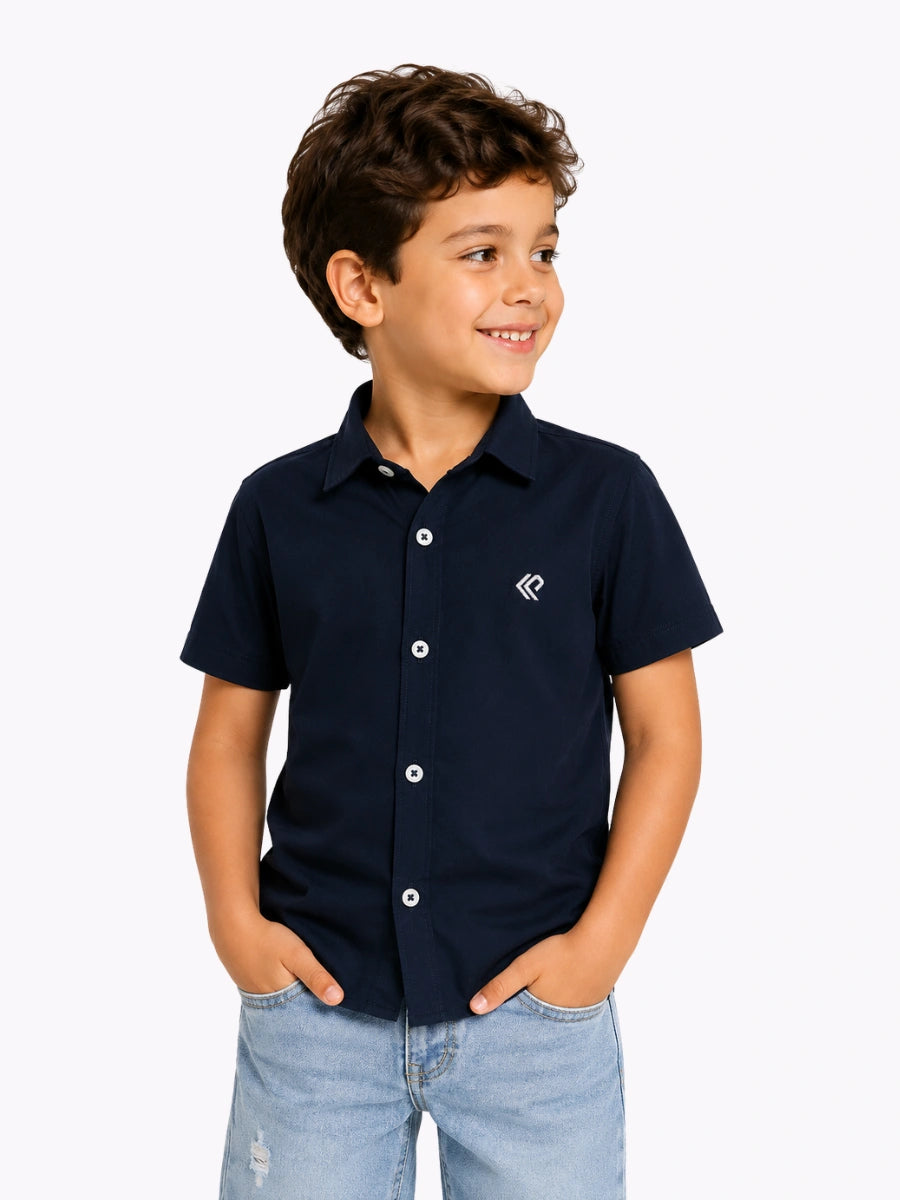 Camisa R028 M/C Azul Oscuro
