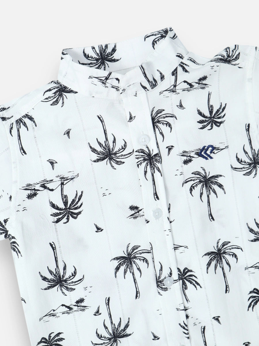 Camisa R041 M/C Palmas en Lino