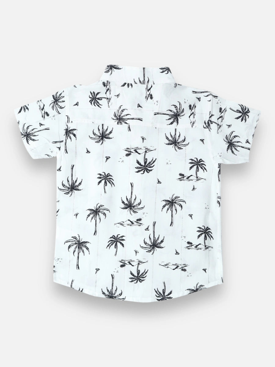 Camisa R041 M/C Palmas en Lino