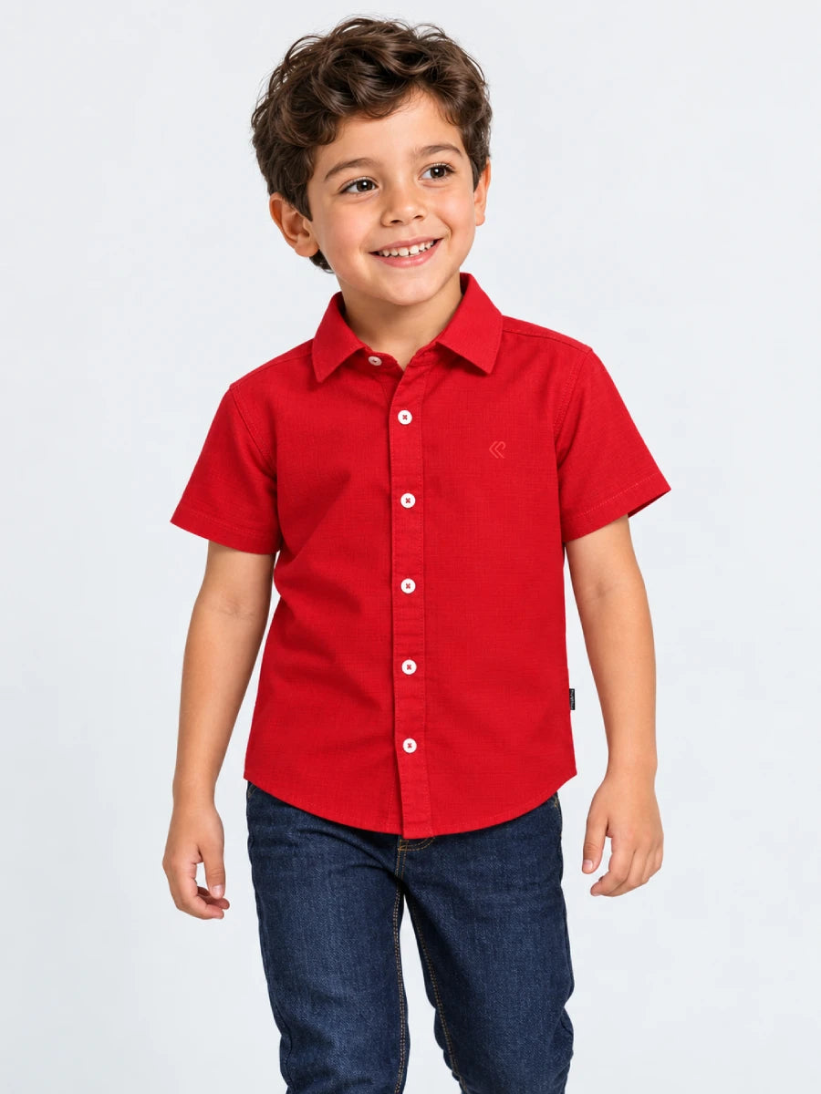 Camisa R055 M/C Lino Rojo