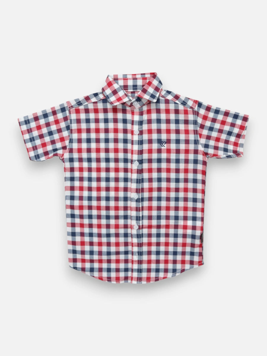 Camisa R059 M/C Cuadro Rojo
