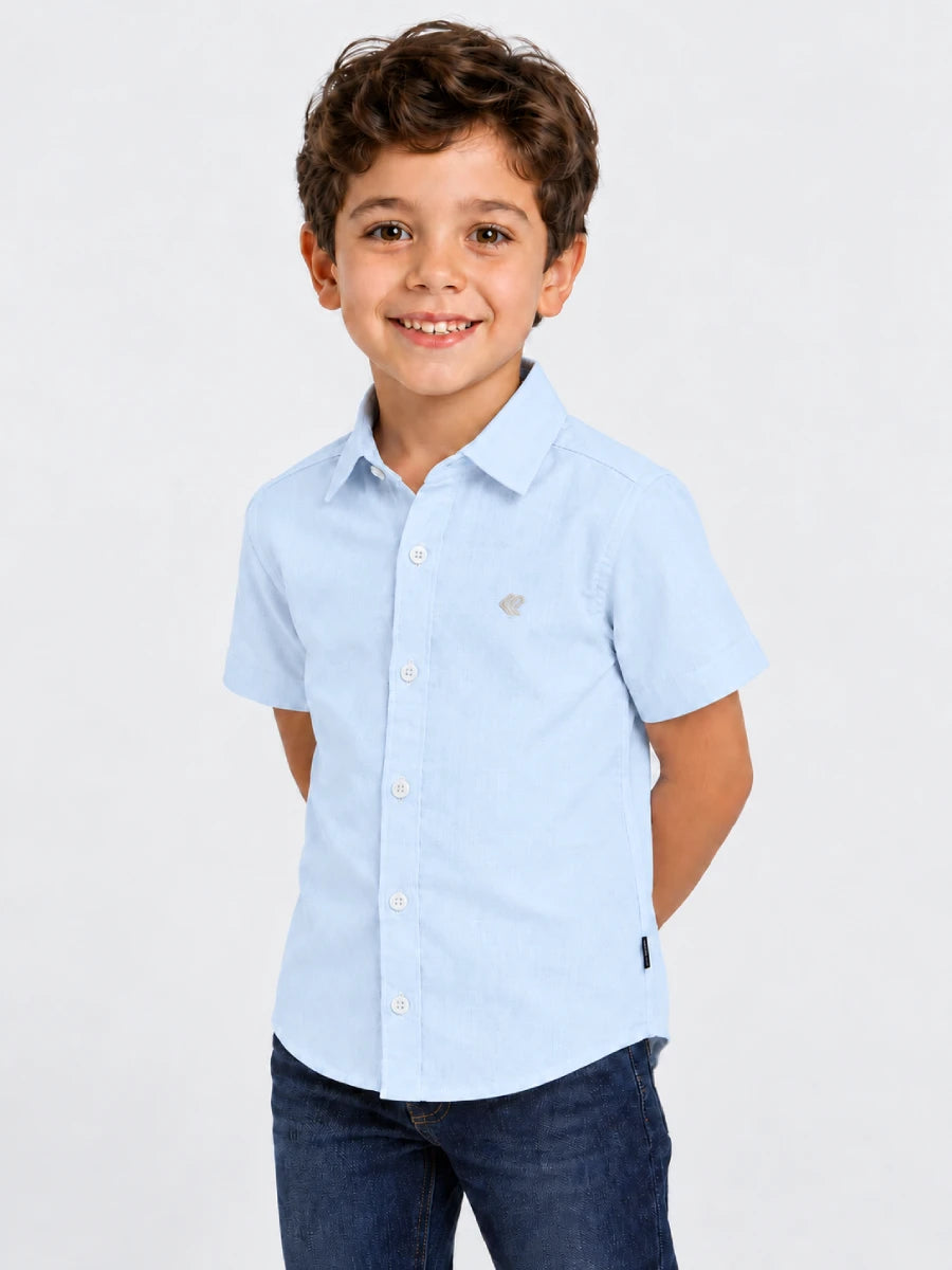 Camisa R056 M/C Lino Azul