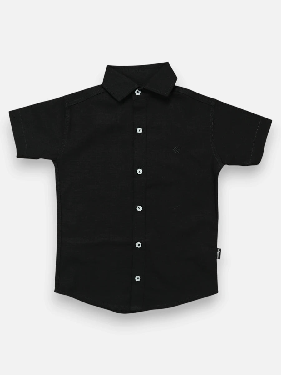 Camisa R057 M/C Lino Negro