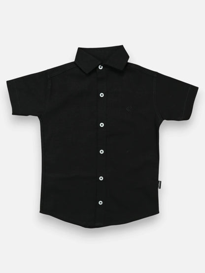 Camisa R057 M/C Lino Negro