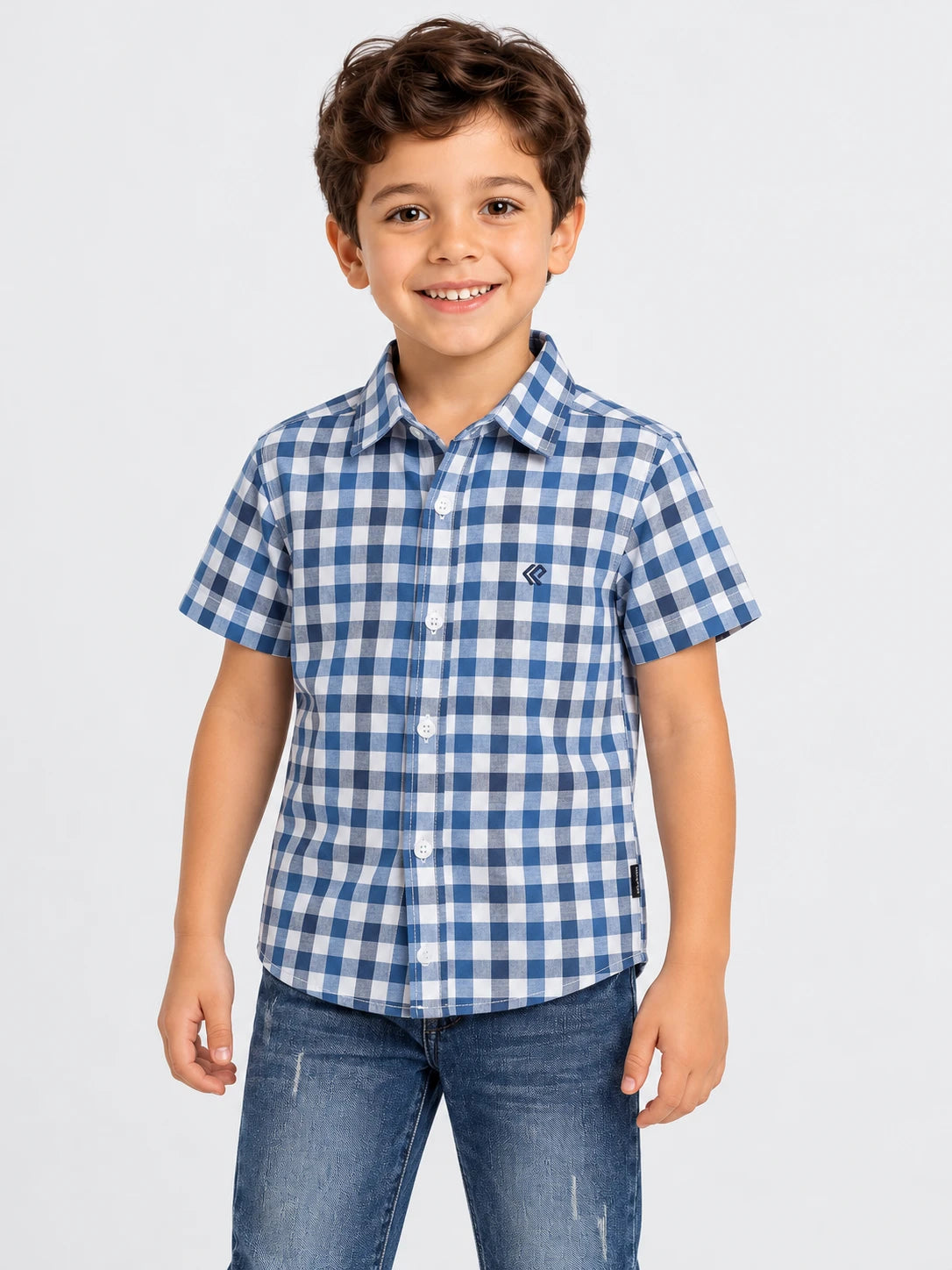 Camisa R058 M/C Cuadro Azul