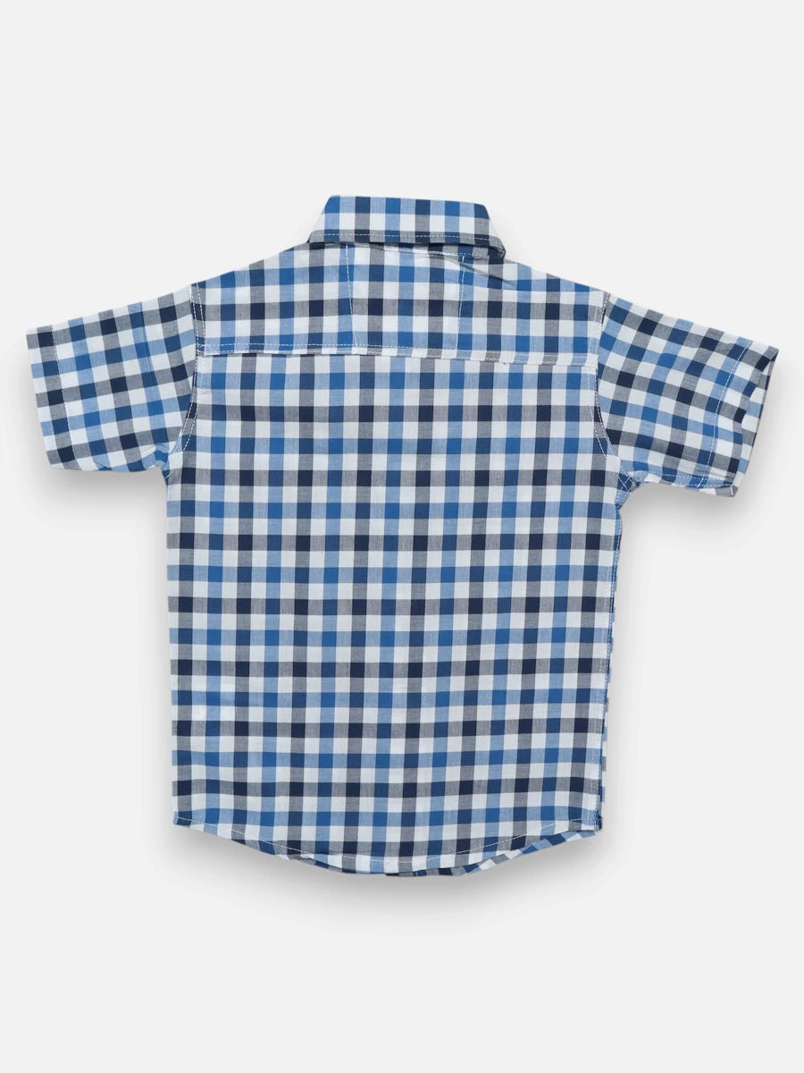 Camisa R058 M/C Cuadro Azul