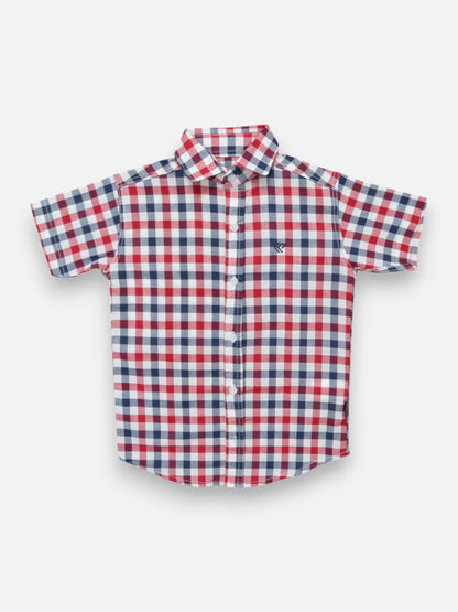 Camisa R059 M/C Cuadro Rojo