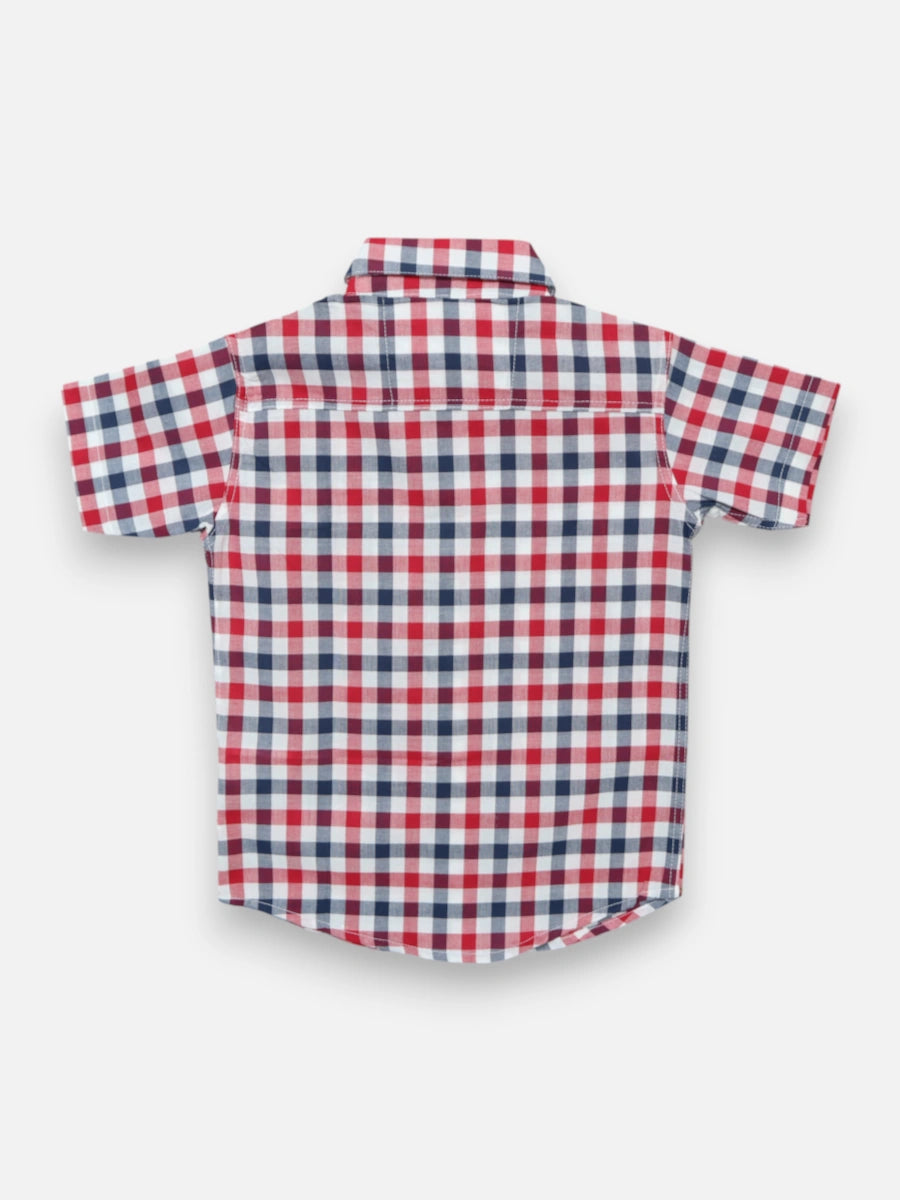Camisa R059 M/C Cuadro Rojo