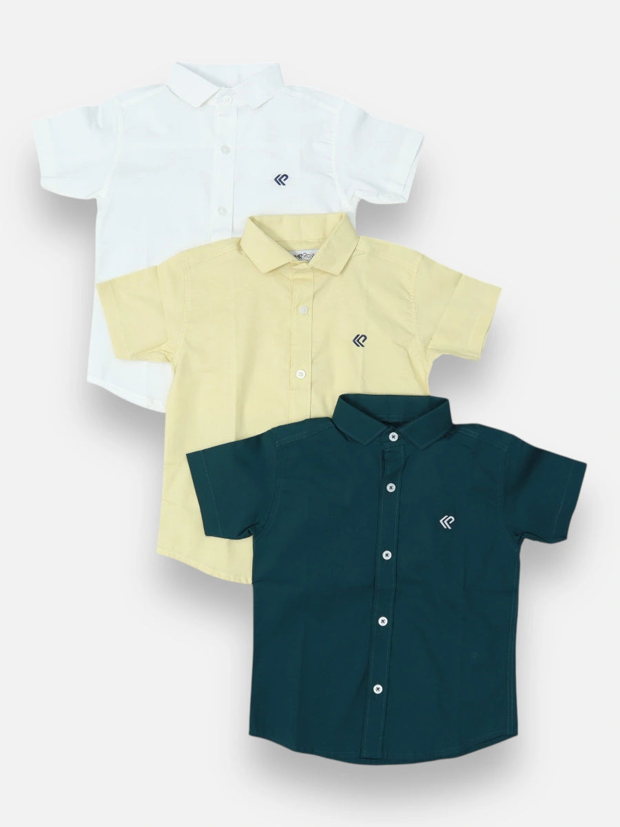 Combo 2 - Camisa Blanca, Amarilla, Verde T10-T16